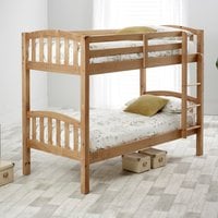 Mya Pine Wooden Single Bunk Bed  - Pine / Pocket Mattresses