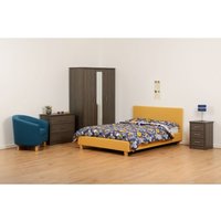 Prado 4'6" Double Bed Frame - Mustard Fabric