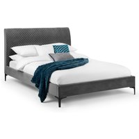 Sanderson Diamond Quilted Velvet King Size Bed  - Grey