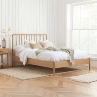 Solid Oak Bed Frame Birlea Jesper Contemporary Design - Brown / Double