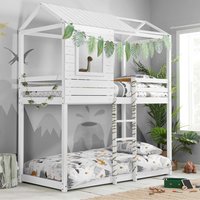 Solid Pine Bunk Beds Adventure 3FT Single Bed Wood Frame - Grey