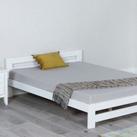 Solid Pine Wood Xiamen Bed Frame - White / Single