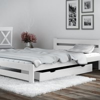 Solid Pine Wood Xiamen Bed Frame - White / Small Double