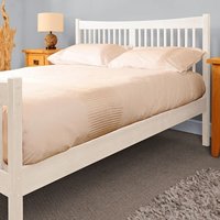 Solid Wooden Country Bed Frame - White / Double