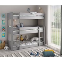 Triple Stak Solid Wood Bunk Bed Grey - Grey