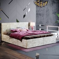 Veronica Fabric Ottoman Bed - Champagne Velvet / King