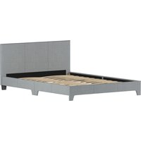 Victoria Fabric Bed - Light Grey Linen / Double