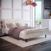Violetta Fabric Bed - Crushed Velvet Champagne / 232cm