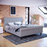 Violetta Fabric Bed - Light Grey Linen / 232cm