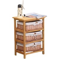 Wicker Basket Storage Unit Bedroom Furniture - Brown / 58cm
