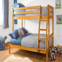 Wooden Triple Bunk Bed - Caramel