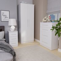 York Ready Assembled 4 Drawer Bed Box - White Ash