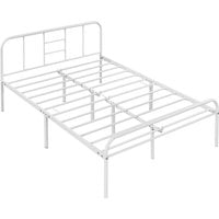 Metal Bed Frame with High Headboard - White / Double