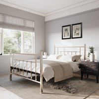 Aether Nickel Metal Bed Frame - Brass / Double