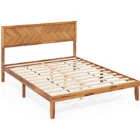 Size Bed Frame with Headboard - Natural / King