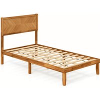 Size Bed Frame with Headboard - Natural / Single