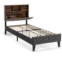 Upholstered Platform Bed  - Grey