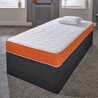 Cooltouch Essentials Wave 18cm Deep Orange Border Quilted Hybrid Spring Mattress - White / Single