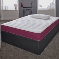 Cooltouch Essentials Wave 18cm Purple Quilted Hybrid Spring Mattress - White quilted Cooltouch material, Purple border / King