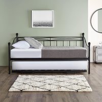 Single Trundle Bed - Black / Includes 2 Mattresses