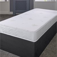 The Aloe Vera Essentials 17cm Deep White Border  Hybrid Spring Mattress - Aloe Vera Design Top, White Border / Double