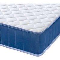 The Cooltouch Core Blue Lagoon 22cm Deep Hybrid Memory foam Spring Mattress - White Cooltouch material, blue castellated border / Small Single