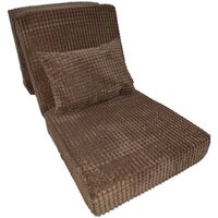 Tri Folding Z Bed Mattress Pad And Matching Pillow(Brown) - Light Brown