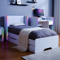 X Rocker Electra RGB Single Bed with storage and NEO Motion SYNC - WHITE
