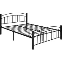 Costway Queen Size Metal Platform Bed Frame-Black - Black