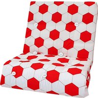 1 Seater Fibre Filled Futon Mattress  - Football red