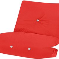 1 Seater Fibre Filled Futon Mattress  - red
