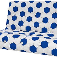 2 Seater Fibre Filled Futon Mattress - blue / Small Double