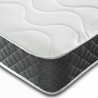 Basic 6.5 inch Memory Foam and Spring Quilted Mattress - Off White & Black / Double