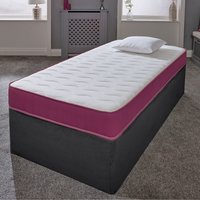Cooltouch Essentials Wave 18cm Purple Quilted Hybrid Spring Mattress - White quilted Cooltouch material, Purple border / Junior