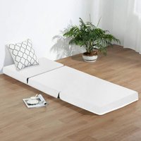 Folding Mattress Travel Z bed,  Faux Leather - white