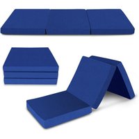 Folding Mattress Travel Z bed, Kids, Faux Leather(Blue) - blue