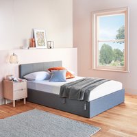 Grey Side Lifting Ottoman Storage Bed With Hybrid Sprung Memory Foam Mattress - Grey / Double