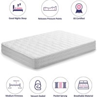 Single Metal Trundle Day Bed White - White / Trundle Bed + 1x Pocket Sprung Mattress