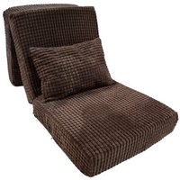 Tri Folding Z Bed Mattress Pad And Matching Pillow  - Dark Brown