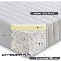 Visco Therapy 7 Zone Memory Foam Mattress(Small Single) - white