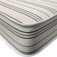 Wilson Beds - 4" Reflex Foam Cotton Contract Stripe Kids Mattress - Blue and Red Stripes on 100% Natural Cotton / Single Extra Long