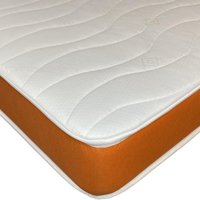 Wilson Beds - Rainbow Kids Orange Foam Free Basic 6.5" Deep Quilted Mattress - Off white and orange / Double