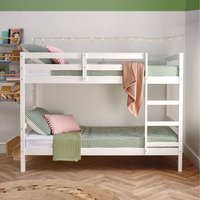 Wooden Bunk Bed Single Splittable Twin Sleeper  - White / x2 Mattress