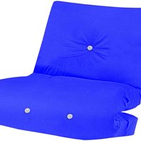 1 Seater Fibre Filled Futon Mattress  - dark blue