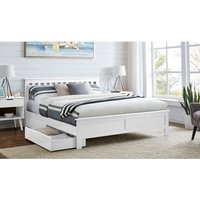 Azure Single Bed Double Bed King Bed - White / King / Bed frame, Mattress and 4 Drawers