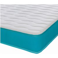 Cooltouch Essentials Wave 18cm Deep Teal Border Quilted Hybrid Spring Mattress - White quilted Cooltouch material, teal blue border / Single