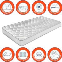 Single Metal Trundle Day Bed White - White / Trundle Bed 1x Memory Foam Mattress