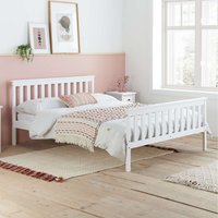 White Wood Bed with Sleepsoul Mattress Birlea Cambridge Shaker - White / Small Double