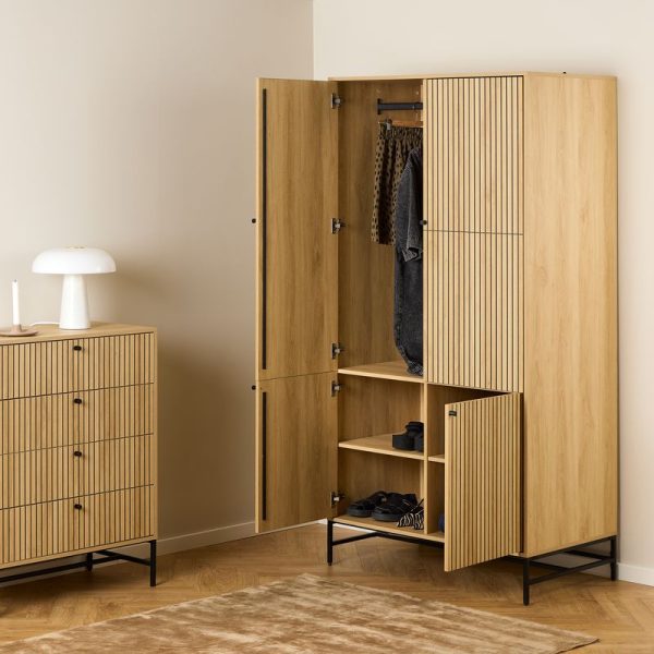 Albany Wardrobe 4 Doors in BlackOak | Bed Sava