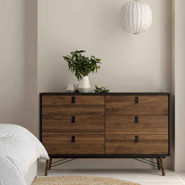 Ry Wide Double Chest of Drawers 6 Drawers | Bed Sava